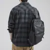 Camisa de franela cepillada de alta gama y peso pesado de 550G para hombre, camisa de manga larga a cuadros vintage engrosada para otoño e invierno, venta al por mayor