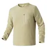 Camiseta Raglan G-stone Patchwork de Lã Manga Longa Camada de Isolamento de Ar Antiestática Confortável Elástica para Uso ao Ar Livre