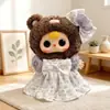 Solo Ropa de Muñeca Muñeca de 3 años 400% cuerpo grande muñeca de vinilo ropa de muñeca 30cm Falda de gasa con lazo de lunares de colores
