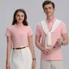 Camisas Polo de Manga Curta em Cor Pura para Atacado para Homens e Mulheres, Camisas Publicitárias com Logo Personalizável, Golas Estampadas, Roupas de Trabalho Corporativas