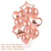 Balão Grande Cor Rose Gold Carta de Amor Pacote com Tassel Bola de Papel Látex Transparente Estrela de Amor Filme de Alumínio
