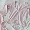 Estilo Coreano Vibe Cuello Grande Manga Tres Cuartos Capa Base Ajustado Corto Sencillo Chica Popular Camiseta Corta Superior