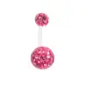 Venta Caliente Transfronteriza Shambhala Bola de Diamante Completo Varilla Exterior de Plástico Acrílico Joyería de Acero Inoxidable para Piercing Clavo de Ombligo Anillo de Ombligo