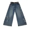 Nuevos Jeans de Mezclilla de Otoño para Niñas Mayores, Ropa Infantil, Jeans Elegantes y Versátiles con Estampado de Estrellas para Niñas