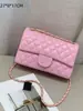 Bolso para Mujer Cadena Estilo Nuevo Estilo Chanel Diamante Clásico Caviar Piel de Vaca de Alta Calidad Bolso de Hombro Único Cruzado Bolso de Axila