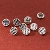 Prata S925 Botão Velho 8mm Estilo Nacional Retrô Corda Trançada Estampada Acessórios Feitos à Mão DIY Pulseira Fivela de Conexão S1308