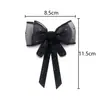 Alfinete de Gravata Borboleta Preto de Alto Padrão Estilo Francês, Presilha de Cabelo Estilo Chanel, Acessório de Cabelo DIY, Acessório de Decoração para Broche de Peito, Laço
