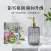 Botella de Relleno de Gel Antibacterial de Vidrio Grueso de Color de Alto Valor al por Mayor Botella con Dispensador de Presión Ondulado para Baño Lavado y Cuidado Botella para Gel de Ducha
