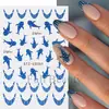 Adesivos de Unha Artística Novos Transfronteiriços Verão Fofos Desenho Animado Bolinhas Azul Estilo Francês Tubarão-Baleia Adesivos de Unha Adesivos