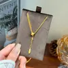 Colar Francês Retrô Simples Moda Exquisito Versátil Toque de Luxo Corrente para Clavícula Dupla Camada Gota de Água Escovada com Franja