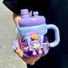 Taza de Agua Linda de Muñeco de Dibujos Animados con Asa Alto Valor de Color Taza de Plástico para Oficina Portátil Linda Divertida Escritorio Doble Bebida Ventosa
