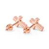 Pendientes de Cruz Mini Incrustados con Diamantes, Chapados en Oro, Sencillos y Creativos, con un Diseño Compacto, Adecuados para Lóbulos Pequeños y Cartílago