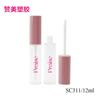 Fabricantes de Shantou atacado cosméticos material de embalagem de tubo de gloss labial transparente 12ml oval plástico brilho labial tubo vazio tampa rosa