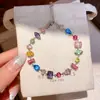 Pulsera Geométric Irregular de Circonita Dopamina Diseño de Nicho Personalidad Pulsera Versátil Lujo Ligero Sensación de Alta Gama Joyería de Mano