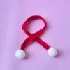 Acessórios de Decoração de Boneca Mini Desenho Animado Cachecol de Boneca Natalino Tricotado Vermelho e Branco Acessórios de Cachecol para Pet