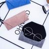 Estuche para Gafas con Patrón de Piel de Oveja Ins Chica Harajuku Portátil Estuche para Gafas de Miopía con Logo Caja de Almacenamiento de Gafas de Cuero