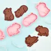 Molde de Biscoito Série Capivara Amor Desenho Animado 3D Molde de Biscoito DIY Simulação Impressão Anime