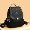 Mochila Casual Feminina 2025 Nova Versátil Grande Capacidade Couro Macio Mochila Escolar Estudante Mochila de Viagem ao Ar Livre Bolsa Feminina