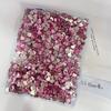 Venda por atacado pacote inteiro de 1440 pó de cereja cristal tamanho plano mini gotas de água amor em forma de diamante joias de unhas