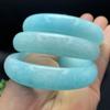 Pulsera de ágata calcedonia aquamarina semilla de hielo al por mayor pulsera de barra redonda de calcedonia ágata cian aceite congelado Tianqing pulsera de jade en vivo