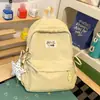 Mochila Escolar para Chicas de Secundaria, Bonita, Estilo Ins, Versión Coreana, Versátil, Gran Capacidad, Mochila de Color Sólido, Mochila para Estudiante de Preparatoria