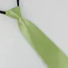 Gravata Masculina 8cm Poliéster com Zíper Cetim Cor Lisa Uma Cor Fácil de Puxar Gravata Preguiçosa Feminina Traje Formal de Negócios Profissional