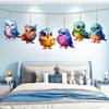 Conjunto Encantador de 6 Peças Coruja Colorida Madeira Deco terno-Casa Escritório & Festa