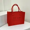 Bolsa Tote de Feltro para o Ano Novo com Estampa Colorida Simples, Bolsa de Mão de Feltro de Grande Capacidade, Logo Personalizável