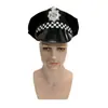 Gorra de policía de Halloween, sombrero de fiesta navideña, accesorio de cosplay, gorra de policía a cuadros, accesorio divertido de uniforme, accesorio para la cabeza