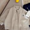 Suéter infantil Lime Outono Meninos Outono Novo Cardigan Pequeno e Médio Tamanho Listrado Camisa de Malha Infantil Casaco Puro para Meninas
