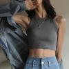 Camisola básica corta negra de celebridad de Internet para mujer, diseño interior sin mangas de verano, top exterior Trbottomy pequeño