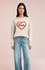 Ropa de mujer transfronteriza de Amazon nuevo producto 2026 otoño e invierno comercio exterior europeo y americano suéter de punto con estampado de corazón Día de San Valentín