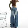 Jeans Laranja Infantil # Bolso com Aba Tendência de Perna Larga para Mulheres, Caimento Solto, Emagrecedor, Valoriza a Silhueta, Único, Versátil, Perna Reta, Calças de Comprimento Total.