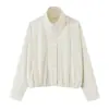 Moda europea y americana transfronteriza Bestseller de AliExpress: chaqueta corta elegante casual retro de manga larga con cuello alto y cinturón