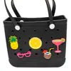 Bolsas de Playa Casuales de Venta Caliente Transfronterizas con Diseño Floral, Accesorios Versátiles para Bolsas Bog con Hebilla Decorativa Desmontable para DIY