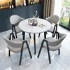 Conjunto de mesa e cadeiras para negociação loja comercial recepção reunião mesa redonda pequena área de descanso simples casual uma mesa quatro cadeiras mesa de jantar