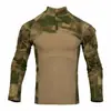 Uniforme de Entrenamiento Táctico Camuflado de Manga Larga para Hombre, Transpirable, de Secado Rápido, Resistente al Desgaste, Parte Superior de Combate Multifuncional