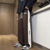 Pantalones Rectos Casuales Gruesos de Pana con Forro Polar para Hombre, Holgados, Estilo Americano, Retro, con Costuras de Moda, Pantalones Deportivos para Hombre