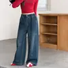 Jeans de Nuevo Estilo para Niñas de Primavera y Otoño, Ropa Infantil, Jeans con Bordado de Corazón para Niñas, Elegantes y Versátiles