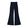 Pantalones Acampanados Casuales de Retazos de Cintura Alta Estilo Americano Picante para Mujer 2026 Nuevos Elásticos Adelgazantes de Longitud Completa para Deporte