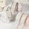 Pastoral Floral Ola Encaje Raya Cinta de Seda Borde de Botón Cinta de Malla Impresa Empaque de Flores Frescas Accesorios para el Cabello DIY Suministros Cinta
