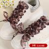 Cordones de Gasa de Nieve con Estampado de Leopardo 2.5cm-4cm Cordones Ensanchados Patrón de Estampado de Leopardo Cordones de Encaje de Gasa de Seda Cordones Planos
