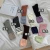 Calcetines nuevos de media caña para mujer con costuras estilo coreano ins, calcetines de algodón, estilo celebridad de internet, combinación de colores, calcetines de rizo, calcetines de moda, calcetines Zhuji