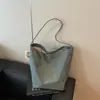 Bolso de hombro casual minimalista, bolso de axila de gran capacidad, bolso tote estudiantil para clase, bolsa de compras elegante de color liso para commuters