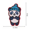 Parches pequeños bordados de animales con temática navideña de invierno, mapache lindo, panda, pingüino, bufanda, gorro, parches de dibujos animados para planchar