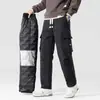 Pantalones Cargo de Exterior Rellenos de Plumas de Moda 2025 para Hombre, Pantalones Casuales Gruesos Cálidos con Grafeno a Prueba de Tres Elementos para Hombre