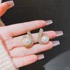 Pendientes de plata de ley s925 con forma de gota de perla y diamante, modernos y elegantes, para mujer, 2022