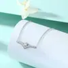 Collar de Plata de Ley S925 con Forma de Estrella en V para Mujer, Colgante de Joyería de Plata Versátil de Gama Alta de Nicho, Venta al por Mayor de Collares Europeos y Americanos
