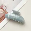 Presilha de Cabelo Semicircular com Padrão de Mármore de Novo Estilo Transfronteiriça para Mulheres, Grampo Elegante para a Parte de Trás da Cabeça, Acessório de Cabelo de Alta Qualidade