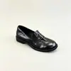 Versión de Piel de Oveja~Mocasines Slip-on de Punta Redonda Estilo Británico para Mujer Versátiles para el Trabajo Estilo Retro Simple Tacón Bajo Zapatos Pequeños de Cuero